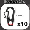 Cyiiifa Mini Carabiner, Small, Canavila, Black, Set of 10, Snap
