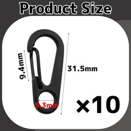 Cyiiifa Mini Carabiner, Small, Canavila, Black, Set of 10, Snap Hooks, Spring Hooks, Aluminum Alloy, Lightweight, Durable, Fashionable, Multi-functional, Accessory, Mountain Climbing, Camping, Hiking