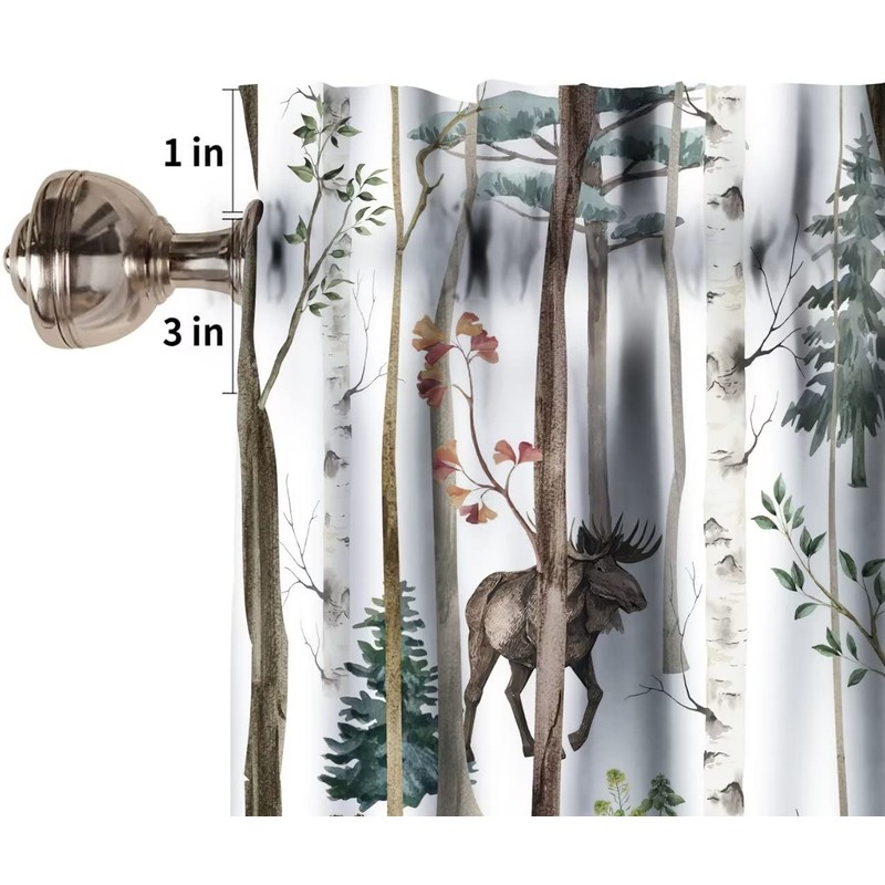 Rustic Forest Valance Curtain, Vintage Lodge Cabin Country Hunting Wild