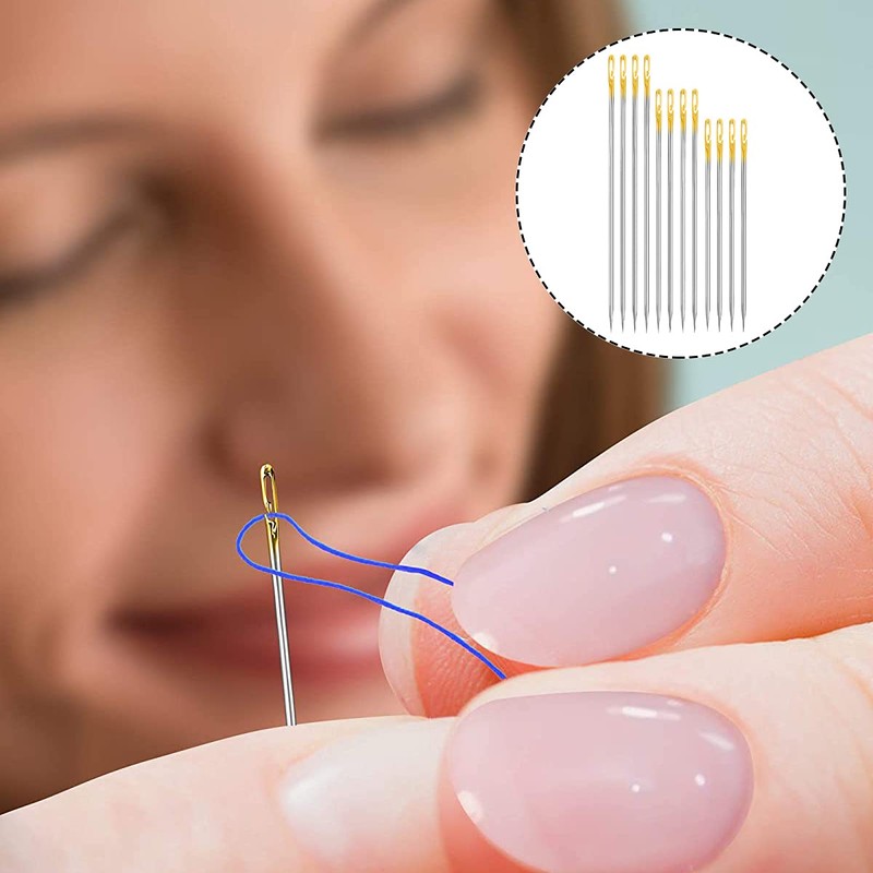 Sewing Needles, 24 PCS Self Threading Needles for Sewing, Embroidery