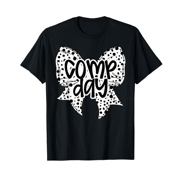 Comp Day Dalmation Coquette Bow Competition Day Cheerleading T-Shirt