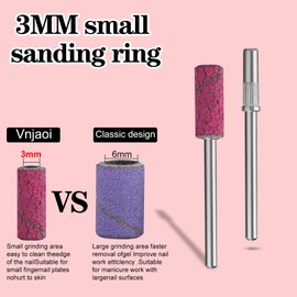 Vnjaoi Nail Drill Bits Upgrade Small Sanding Bands with 1 x 3.1 mm Mandrel Bit, 80# Grit Nail File for Acrylic Nails Gel Removal Manicure and Pedicure Pack of 100