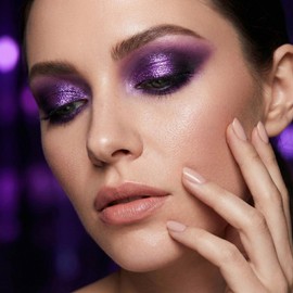 Mythical Pegasus Baked Eyeshadow Single, Vivid Lavender Purple Shimmer Shadow & Highlighter – Highly Pigmented Cool-Toned Metallic Powder, Waterproof Long-Lasting Makeup for Mature Women & Party Looks