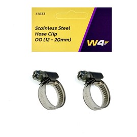 W4 Stainless Steel Hoseclip (Pack of 2) - Silver, 12-22mm