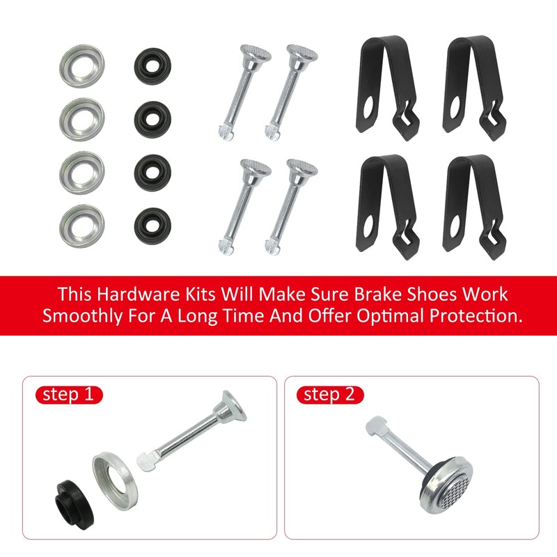 JAVIK Front Brake Shoes Springs Pins Kit for Honda TRX300FW