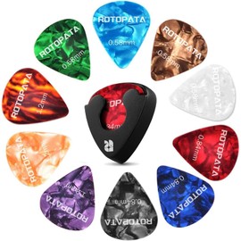 12 Pcs Guitar Picks with Holder for Electric Acoustic Ukulele Bass