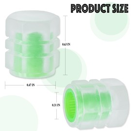 MEAJOO 8PCS Fluorescent Tire Valve Stem Caps, Luminous Car Tire Air Cap, Corrosion Resistant Leak-Proof Wheel Valve Cover, Universal for Cars, Trucks, Bikes, Motorcycles, Bicycles(Green)