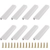 UFURMATE Back Mount Finger Edge Pull, 8Pcs White Aluminum Alloy