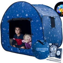 Sensory Tent for Kids with LED Lights & Remote – Blackout Pop-Up Calm Down for Autism, ADHD & SPD – Indoor Sensory Room Play Tent – Foldable & Portable – L’Arche (Space Theme, Big 47.2 inches)