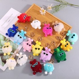 Fluffy key holder, dust doll keyring, bag charm, this keychain, bag doll, friendship keyring / 털뭉치 키홀더 먼지인형키링 백참 이 열쇠고리 가방인형 우정키링