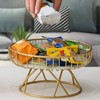 Round Fruit Basket Large Capacity Hollow Metal Fruit Bowl Stand