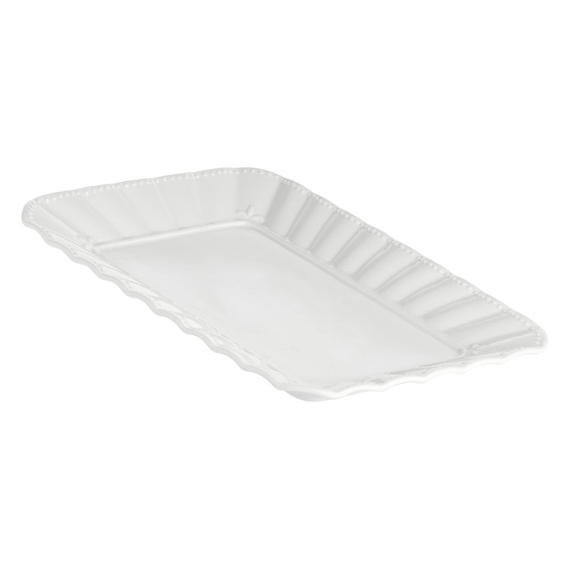 la Porcellana "Ducale Rectangular Pastry Tray Gift Box, White, 20