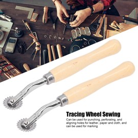 Kadimendium Paper Perforator Tool, Tracing Wheel Sewing Real Wood Handle Strong Clamping Force for Leather for Cloth for Paper