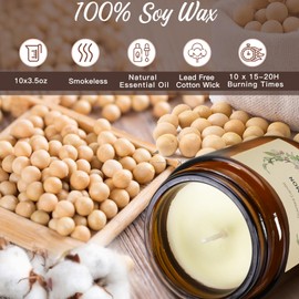 10 Pack Candles for Home Scented Aromatherapy Candles Gifts Set for Women, Natural Soy Wax Amber Candles Set, Birthday, Mother's Day, Christmas, Anniversary Present