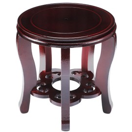 Colingmill 11 Inch Wooden Oriental Plant Stand Chinese Vase Pot Display Stand Round Asian Style Wood Tall Planter Display Fishbowl Fish Tank Traditional Base for Home Indoor Outdoor Decoration