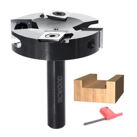 SICWOOD Slab Flattening Router Bits 1/2 Shank, 2-1/2”Cut Dia, 2+2 Insert Carbide, CNC Spoilboard Surfacing Router Bits, Planing Router Bits, for Flycutter/ Slab Leveler/ Rabbeting