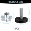 Azlanway Height-adjustable furniture feet with drive-in nut, pack of 12,
