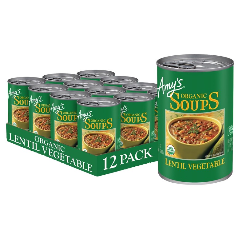 Amy’s, Vegan Lentil Vegetable Soup, Gluten Free, Made With Organic