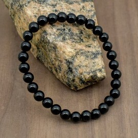 Unbranded Black Onyx 6mm Beaded Healing Chakra Strength Protection Balance Bracelet Gifts