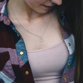 Philip Jones Pave Initial Necklace Letter D Created with Zircondia® Crystals