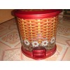 Decorative 10 L Oval Plastic Step Trash Can 13" Tall,