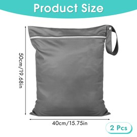 Svalor Pack of 2 Wet Bag, Wetbag Swimming Items, Waterproof Wet Bag with Zip, Reusable Dirty Clothing Bag Organiser for Swimsuits, Beach Towel, Sportswear, Green, simple