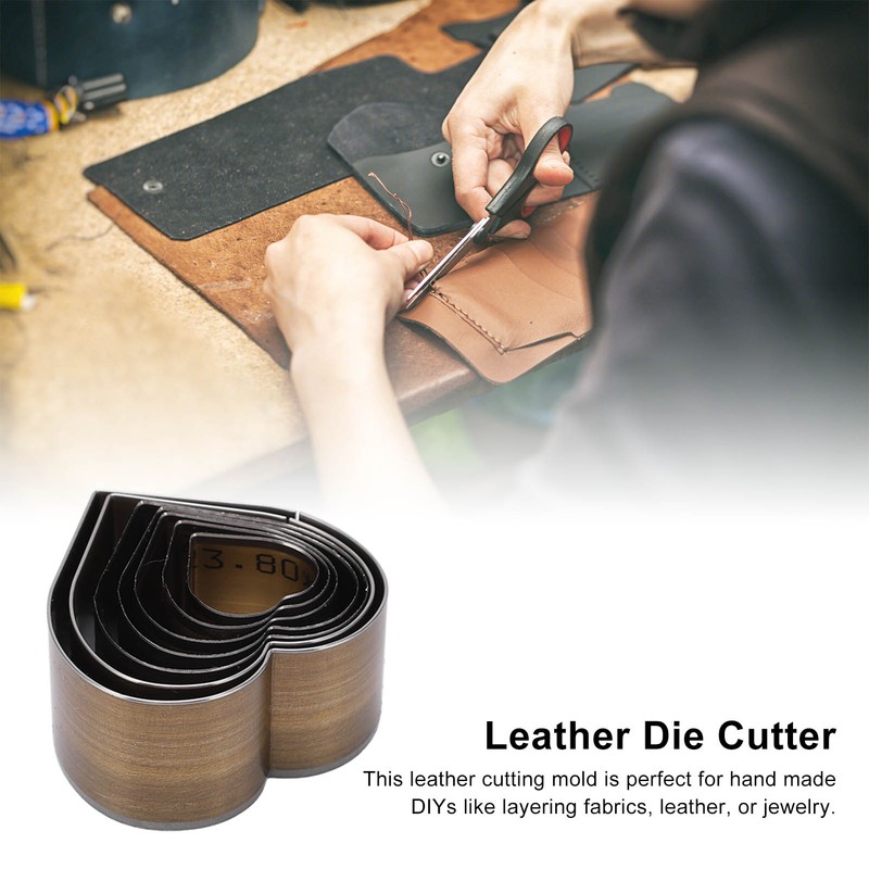 7Pcs Leather Cutting Die High Carbon Steel Heart Shape Simple