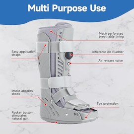 Tall Air Walker Boot, Inflatable Air Cam Walking Boot for Broken Foot, Sprained Ankle, Achilles Tendon & Stress Fractures, Medical Orthopaedic Fracture Boot (S)