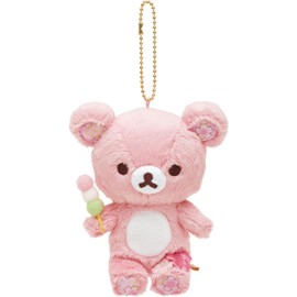 San-X Rilakkuma MV22401 "Sakura Theme Plush" Hanging Plush, Size (H x W x D): 4.7 x 3.7 x 2.0 inches (120 x 95 x 50 mm)