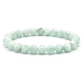 Miracles Minéraux 8mm Round Beads Bracelet Natural Stone French Craftsmanship Over 80 Choices, Stone wrist circumference: 18 cm