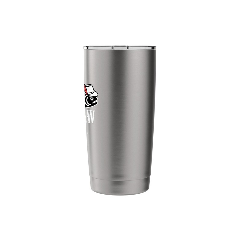 Fly Fishing Rainbow Trout Wearing a Hat, Feather Cap Stainless