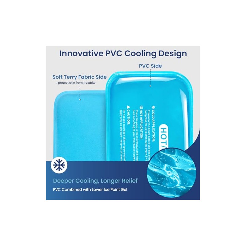 REVIX Ice Packs for Injuries Reusable, 2 Packs Hot &