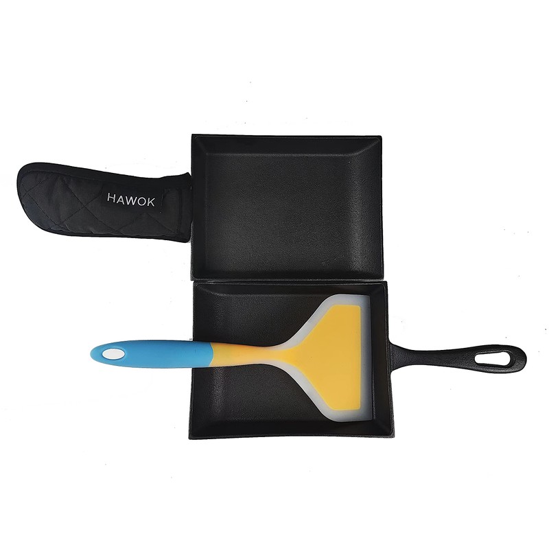 HAWOK Japanese Omelette Pan Cast Iron Rectangle Egg Pan tomagoyaki