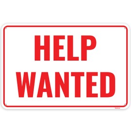 1PC Help Wanted Sign, 12 x 8 Inches - Aluminum