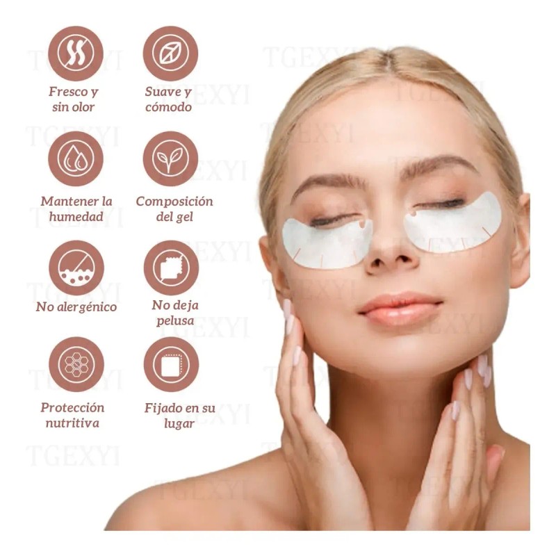 100 Pzs Parches Empaque Hidrogel Para Ojos Pestañas Mink