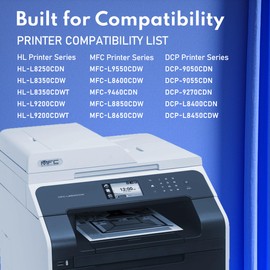 TN336 TN-336 Toner Cartridges 5 Pack: Replacement for Brother TN336BK TN-336 TN331 Toner use with HL-L8250CDN L8350CDW L9200CDW MFC-L8600CDW L8850CDW L9550CDW (2Black 1Cyan 1Magenta 1Yellow, 5 Pack)