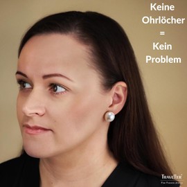 Traveller Ear Clip 16 mm Button Pearl Various Colours, Platinum, Pearl