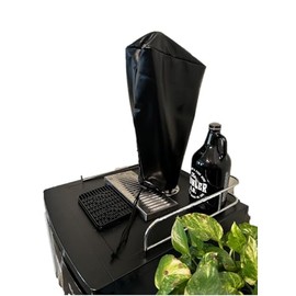 Indoor Kegerator Beer Tower Cover, Leather-like Material for Single or Double Tap Draft Beer Tower - Dark Gray (Tower not included)
