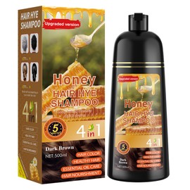 XYZCREATIVE Dark Brown Hair Dye Shampoo 3 in 1 for Women & Men 100% Gray Hair Coverage - Herbal Ingredients Natural Plant Hair Color - Hair Dye in Minutes 500ML