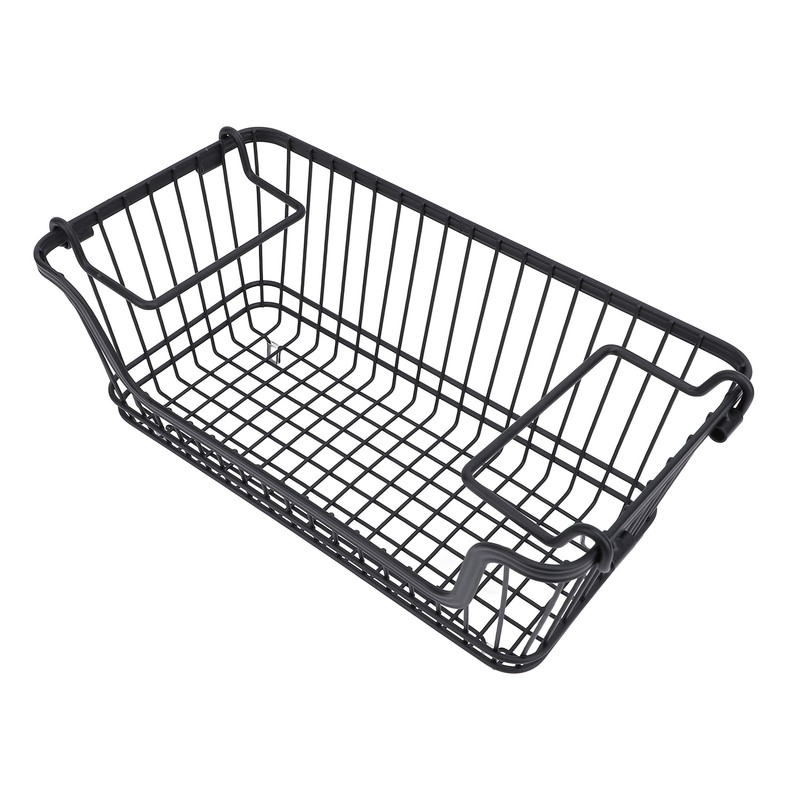 Freezer Basket Stackable Open Front Wire Storage Bin with Foldable