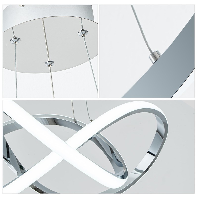 MAYNA Modern Chandelier with Remote Control, Dimmable LED Chandelier with