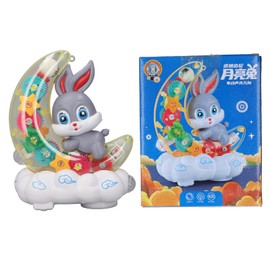 Kids Moon Animal Toy Colorful Lights Interesting Music Universal Wheel Cartoon Animal Car