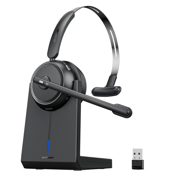 SKYCOMET Wireless Headset with AI Noise Cancelling, Wireless Headphones with