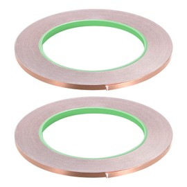 Rebower Copper Foil Tape Conductive Adhesive Double Sided, [for EMI Shielding, Stained Glass, Paper Circuits, Grounding] - 5/32"/98ft/2 Roll