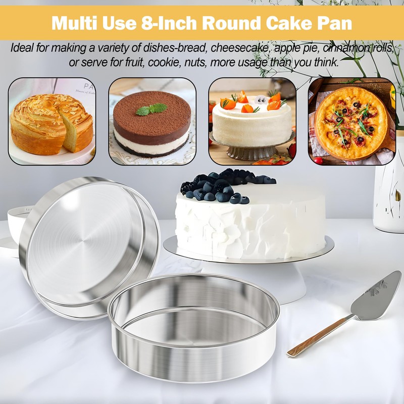 AWTBDP 8 Inch Round Cake Pans Set of 2, Nonstick