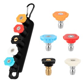 Lunluarai Pressure Washer Tips, Set of 5 Pressure Washer Nozzle Tips with Nozzle Holder, 1/4 Inch Quick Connect Power Washer Tips, 4000 PSI, Multiple Degrees Rinse Kit, Pressure Washer Accessories