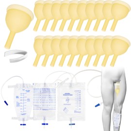 20 Pack Latex Catheter Adhesive Strips with Includes 2000ml Collection Bag, 1000ml Collection Bag, and 750ml Portable Leg Bag (30mm)
