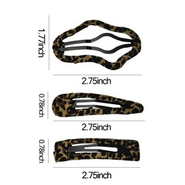 Leopard Print Snap Hair Clips for Women Animal Cheetah Hair Barrettes Clip for Girls Hollow Geometric Bangs Side Hair Clips for Thin Thick Hair Accessories for Women Leopard Cheetah BB Hairpins 6Pcs