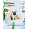 KARCEEY Macrame Cat Hammock,Macrame Hanging Cat Bed with Catnip Cushion