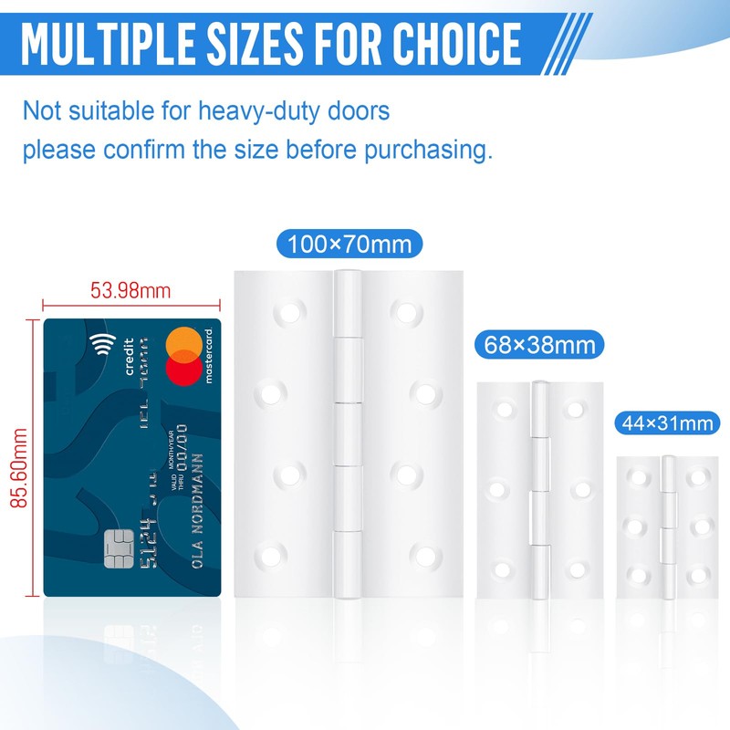 Pack of 10 Hinge, Foldable, 44 mm x 31 mm,